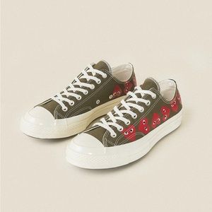 Comme Des Garçons Multi Hearts Green Converse